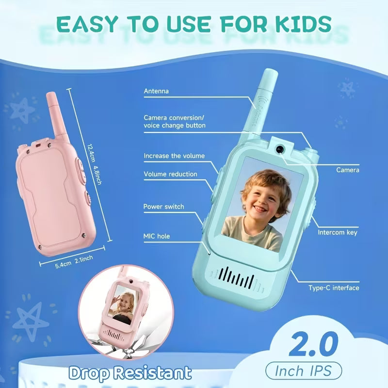 Video Walkie Talkies for Kids – HD Camera, Two-Way Audio & Long Range | PackVolt