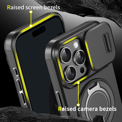 Magnetic Armor Case with 360° Ring Kickstand & Camera Cover