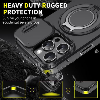 Magnetic Armor Case with 360° Ring Kickstand & Camera Cover
