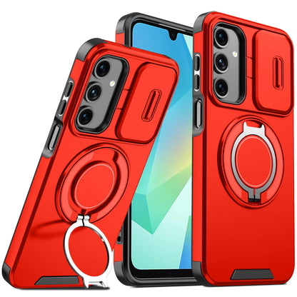 Magnetic Armor Case with 360° Ring Kickstand & Camera Cover